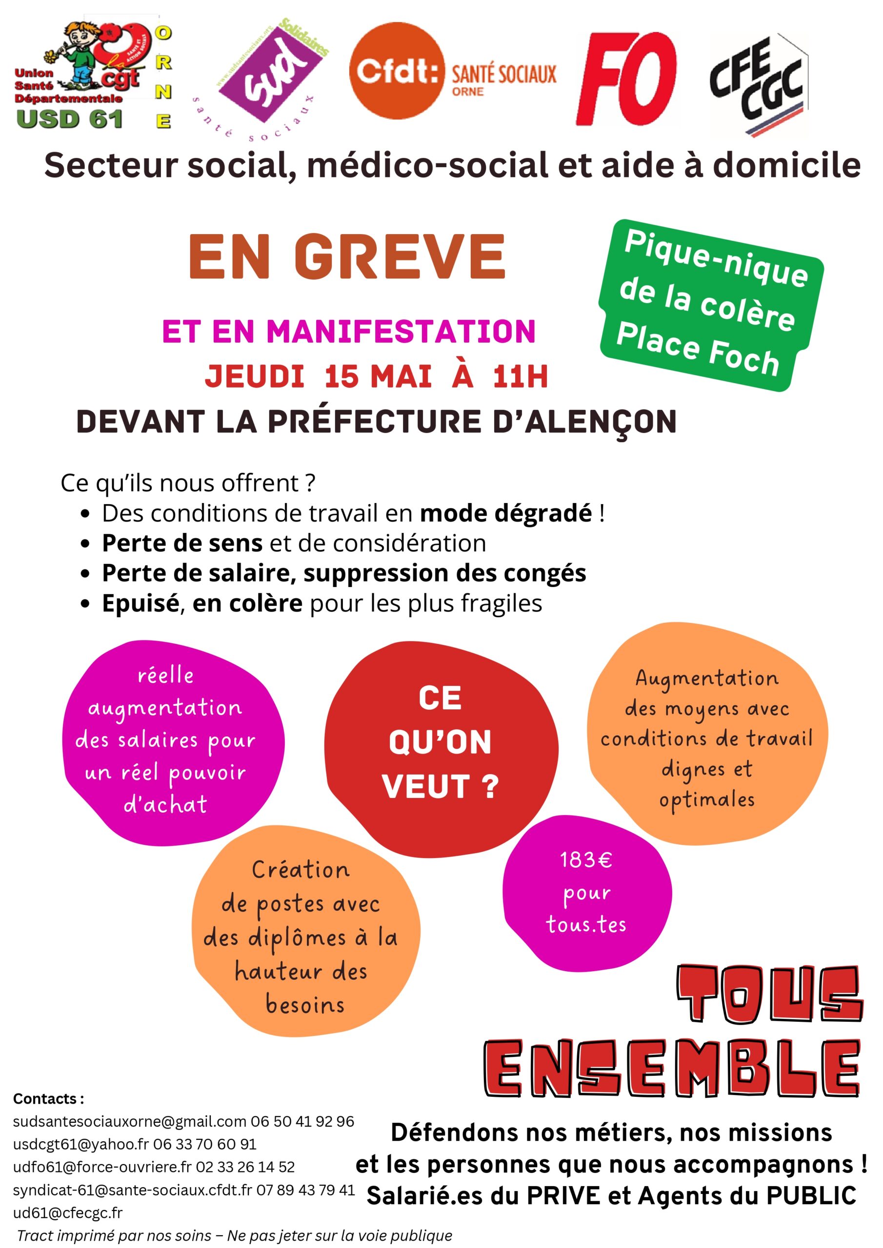 grève et manifestation : secteur social, médico-social et aide à domicile