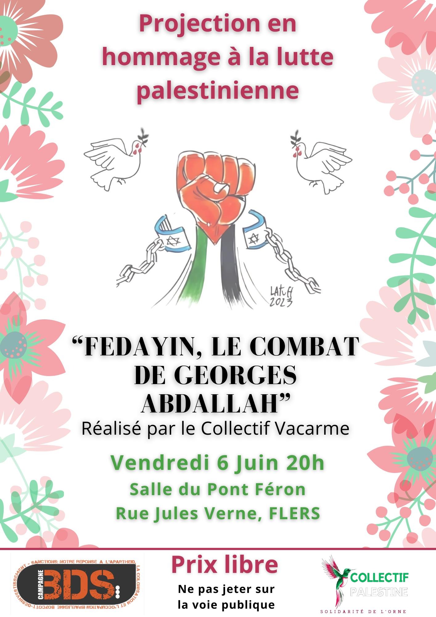 Projection en hommage à la lutte palestinienne