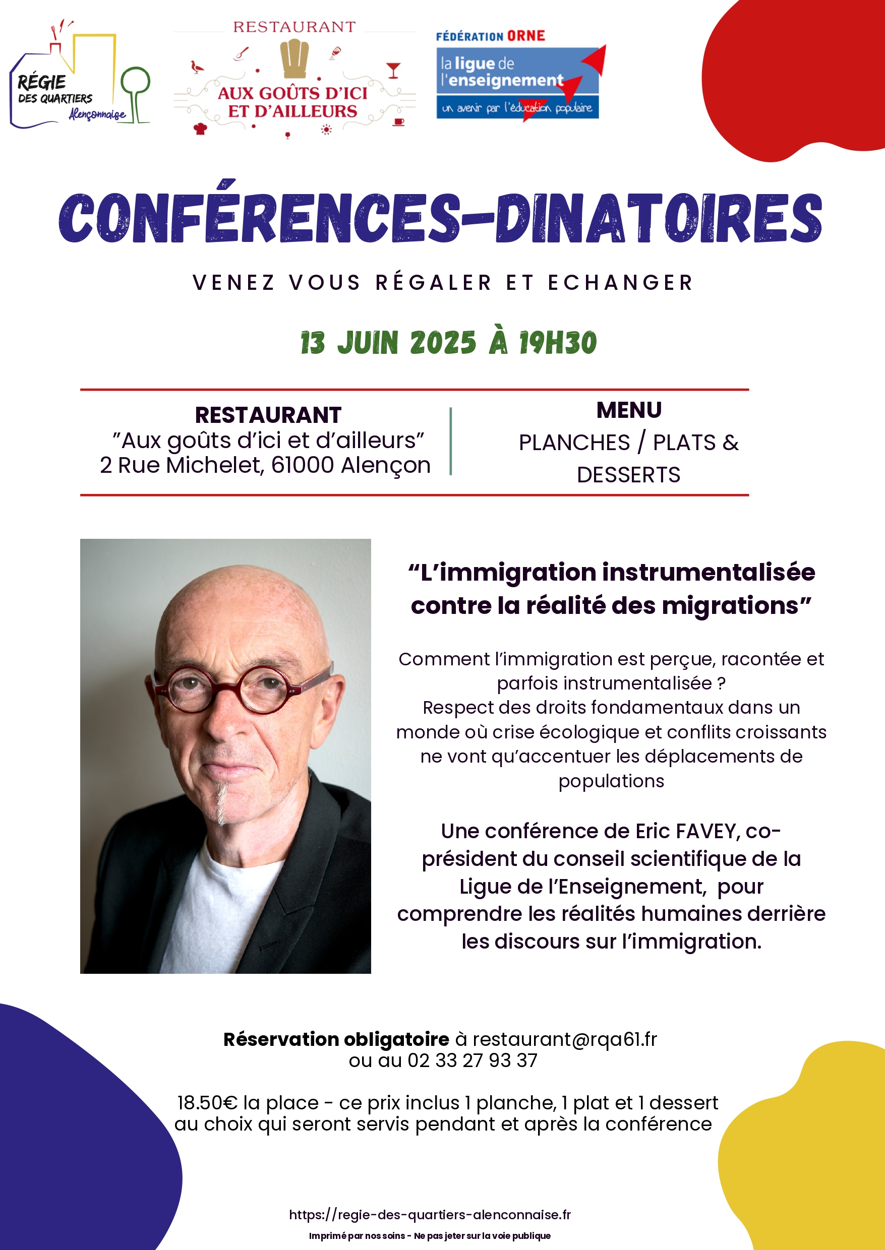 Conférence - dinatoire "L'immigration instrumentalisée contre la réalité des migrations"