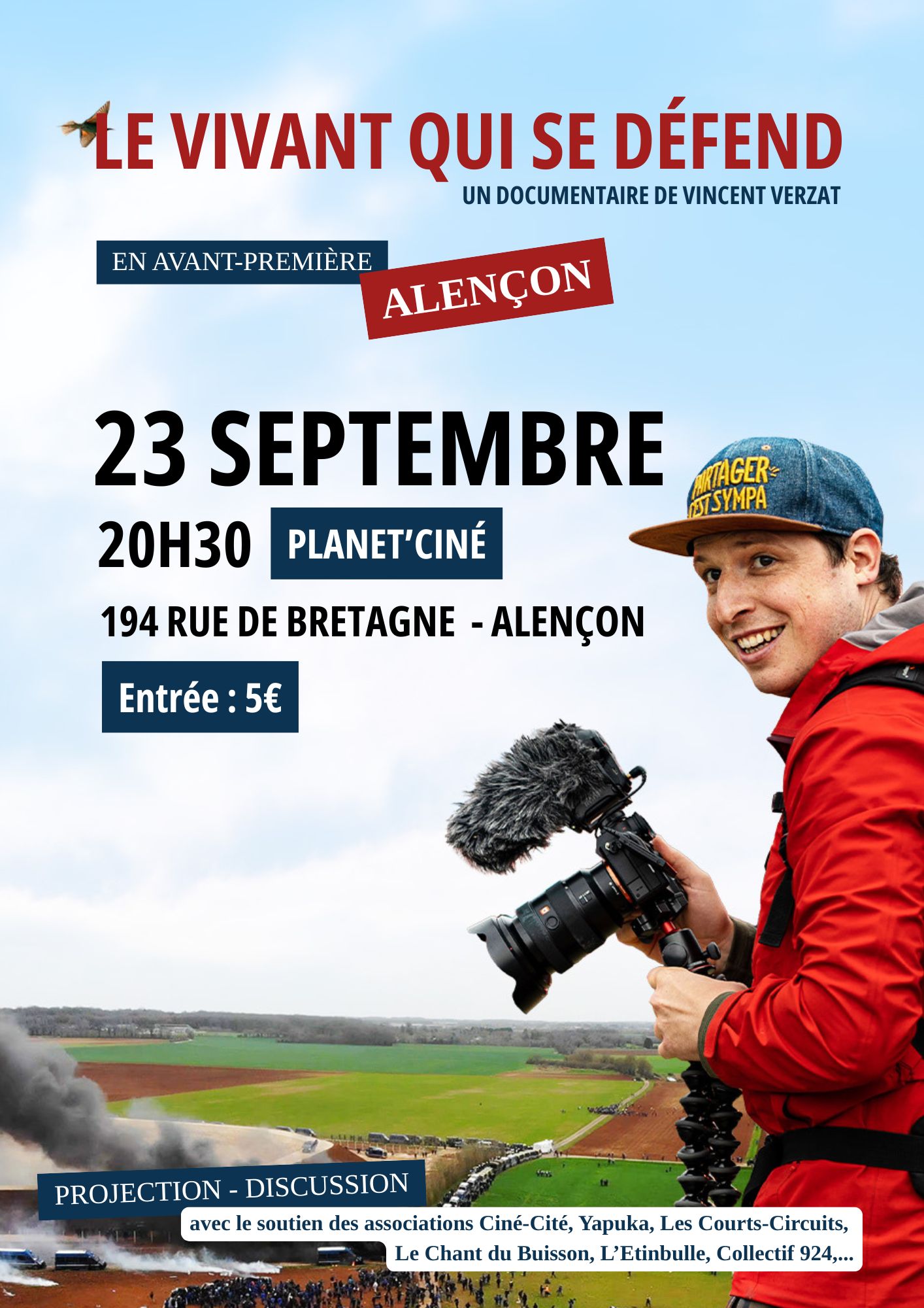 Projection-discussion film docu "Le vivant qui se défend" de Vincent Verzat