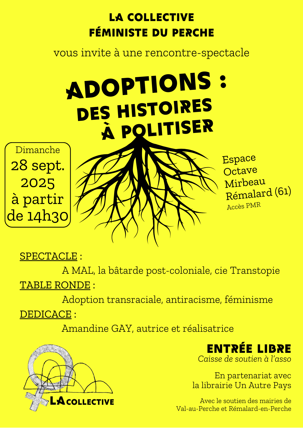 Adoptions : des histoires à politiser // Spectacle // Table ronde // Dédicace