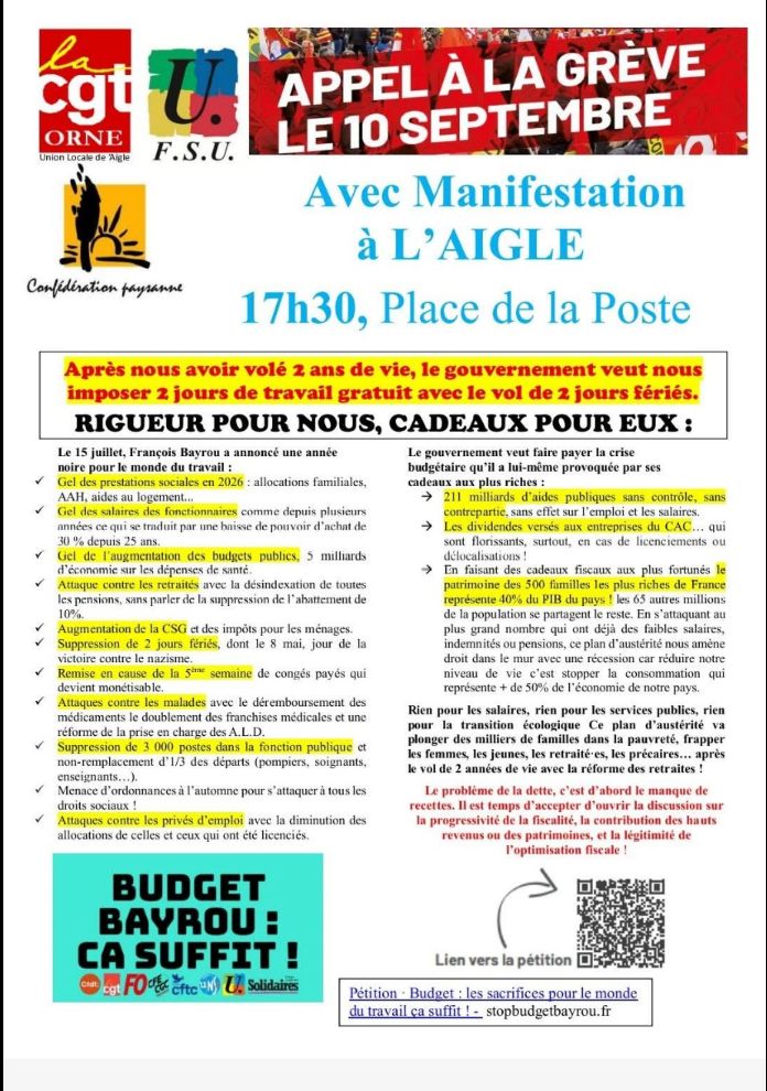L'aigle - 10 septembre - Manif + grève