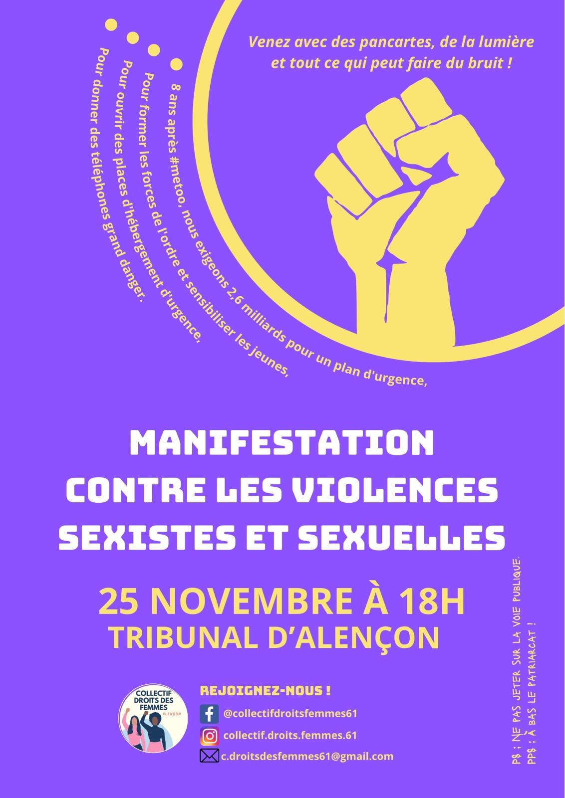 Manifestation contre les violences sexistes et sexuelles