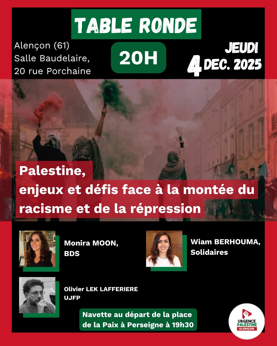 Table ronde : Palestine, enjeux et défis face à la montée du racisme et de la répression