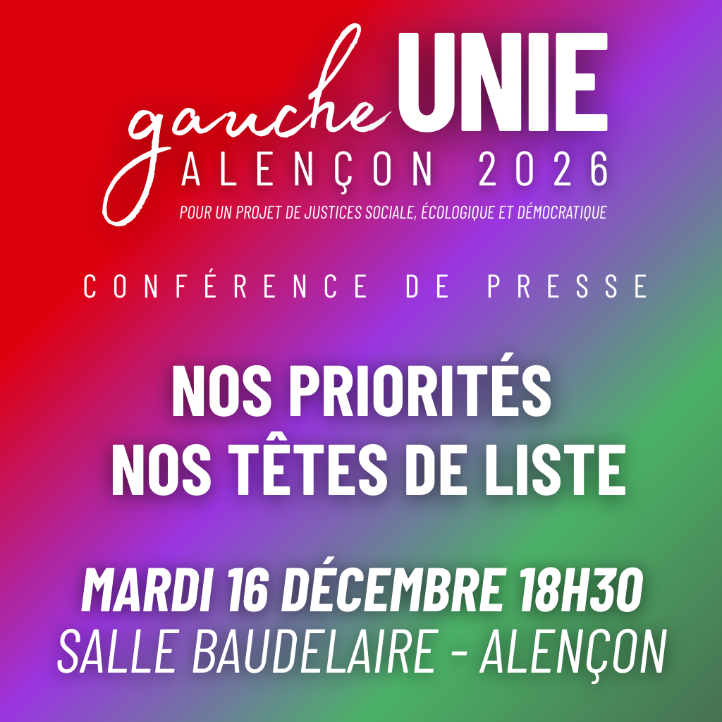 Conférence de presse Gauche Unie - Dévoilement des deux têtes de liste