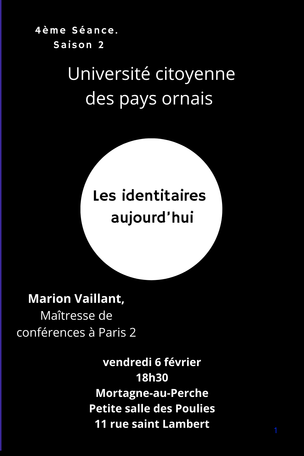 Séance de l'université citoyenne des pays ornais
