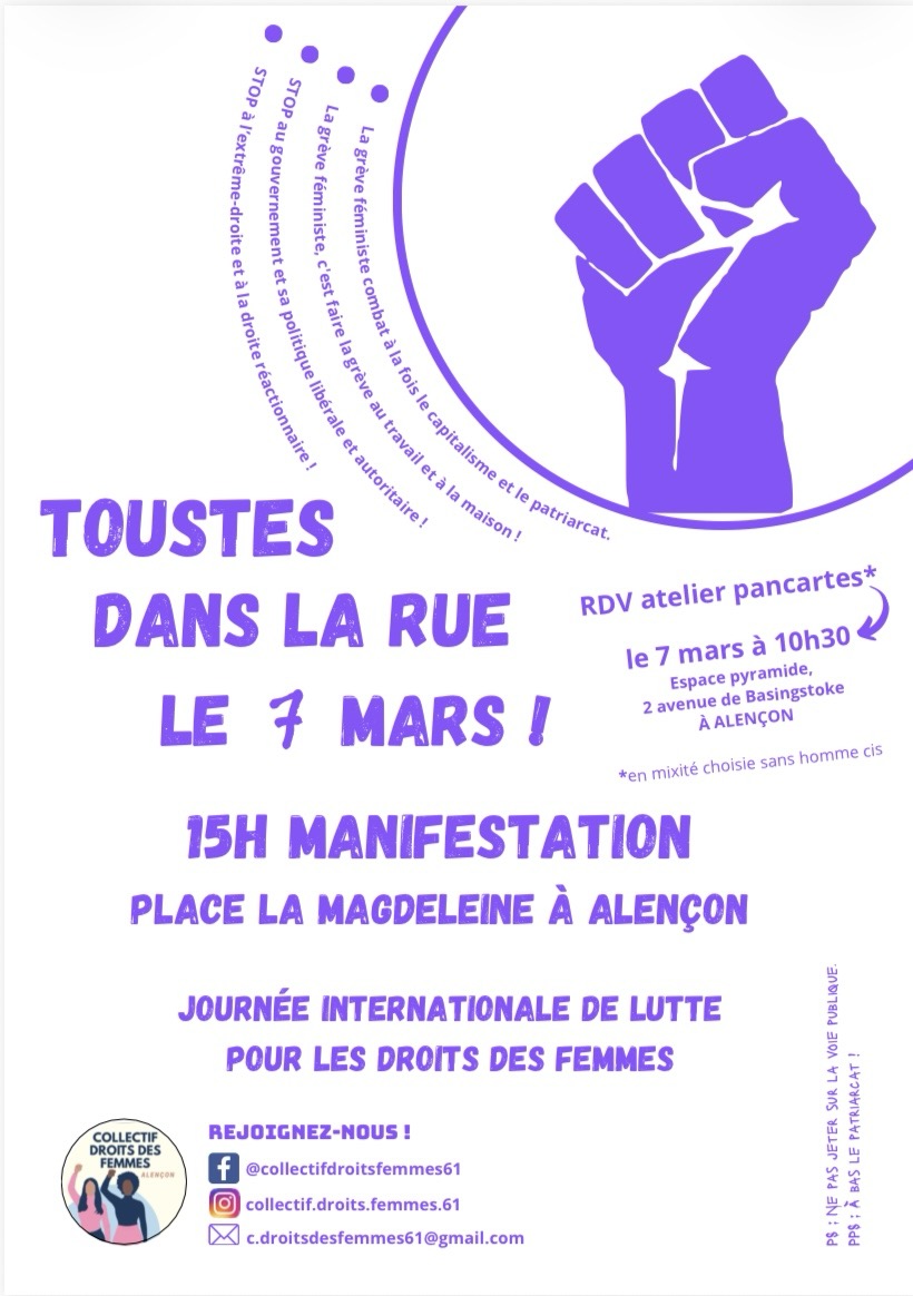 Manifestation Journée internationale de lutte pour les droits des femmes