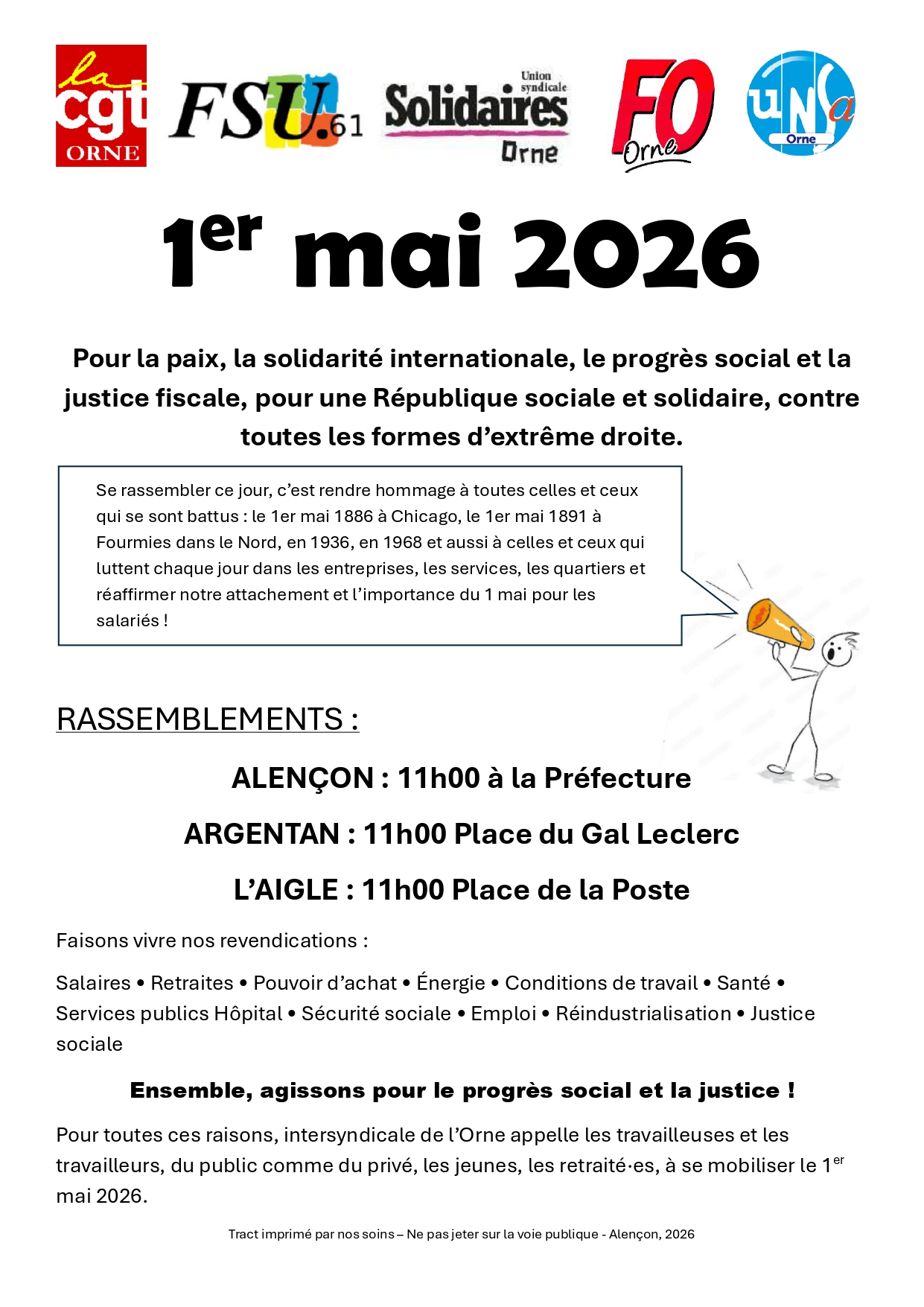 Rassemblement du 1er mai à L'Aigle