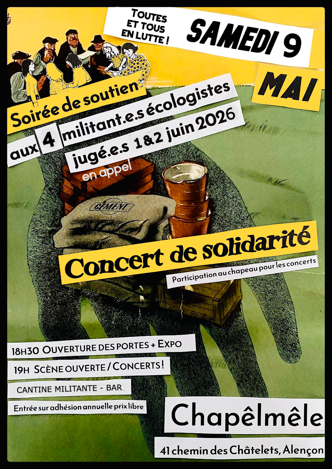 Soirée de soutien aux militants écologistes de l'affaire Lafarge
