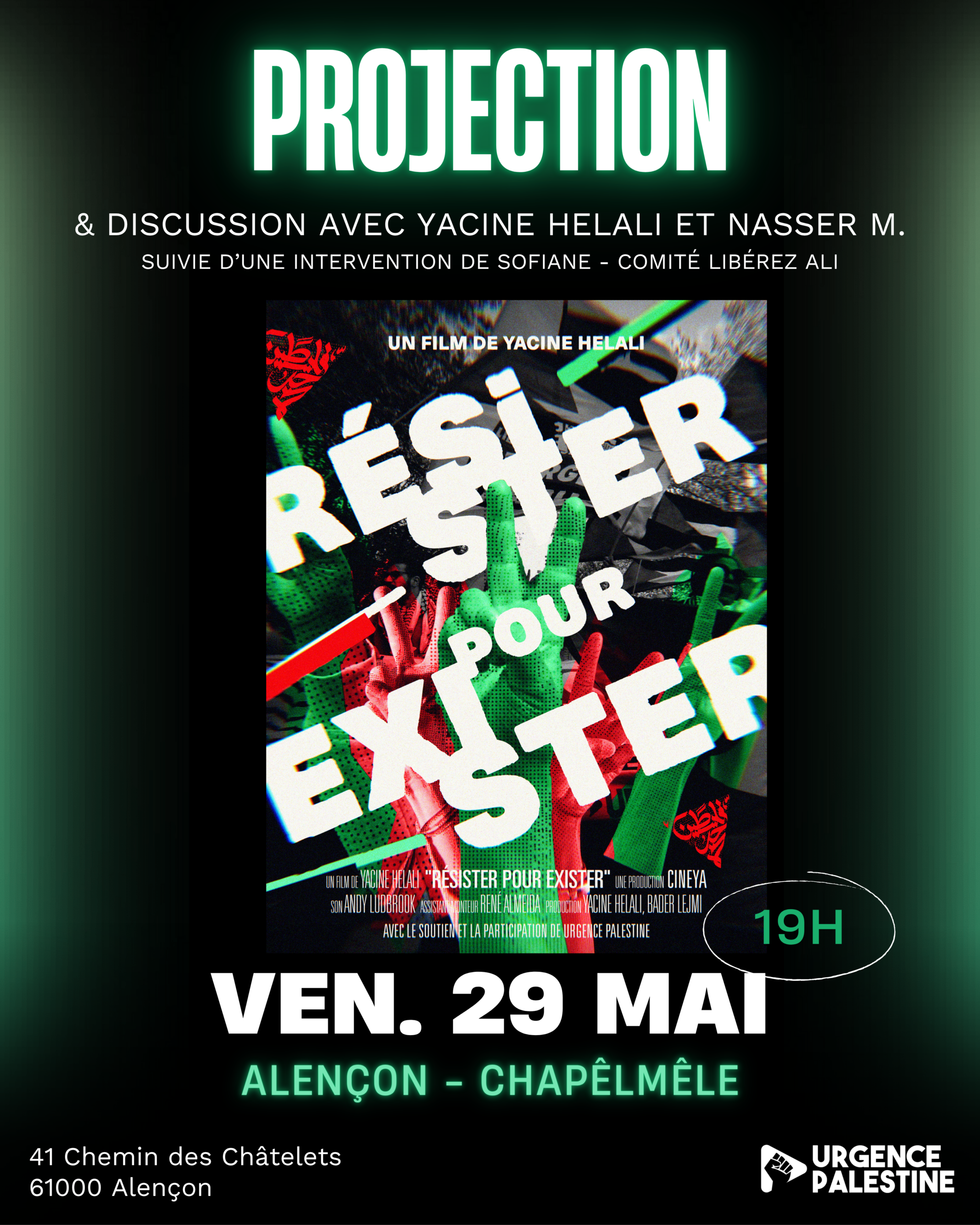 Projection du documentaire sur la tentative de dissolution d'Urgence Palestine