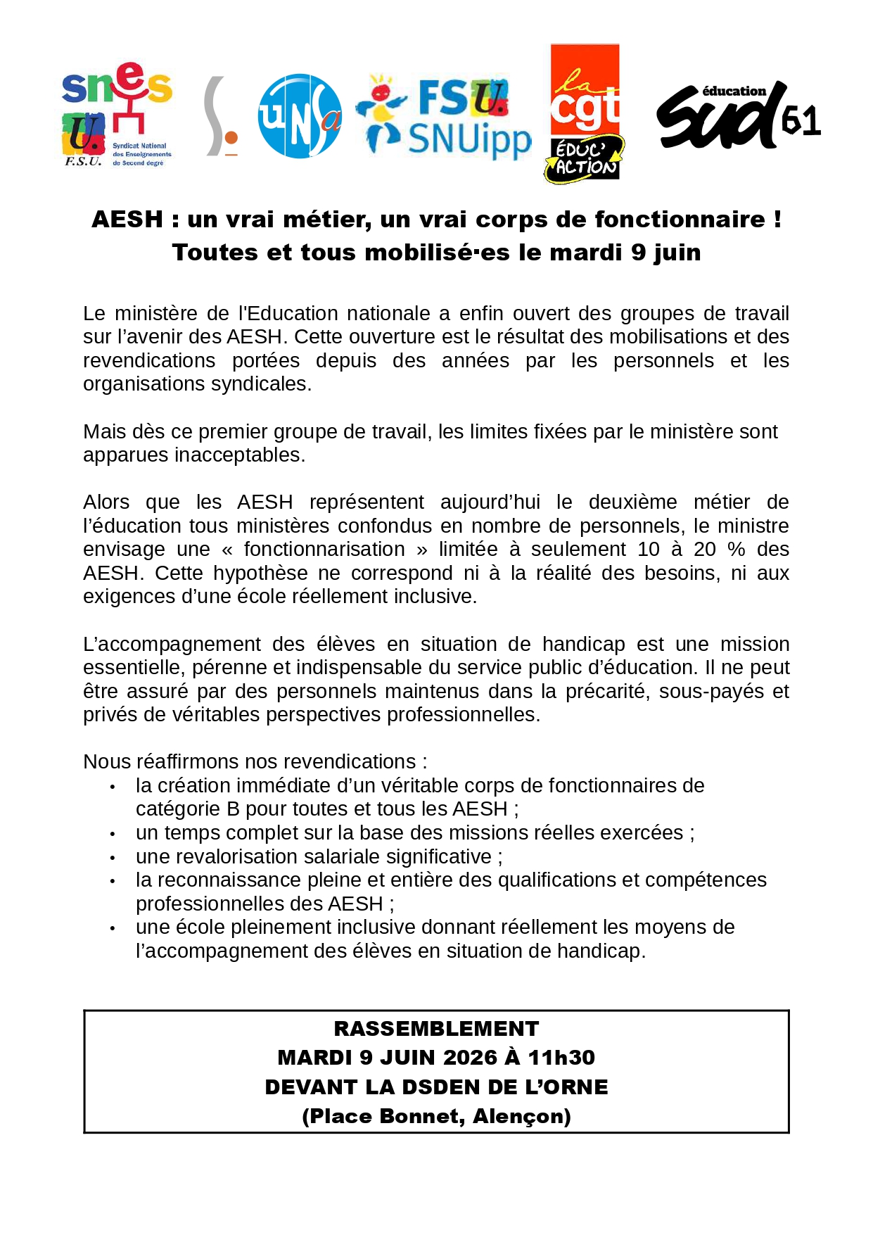 Rassemblement AESH