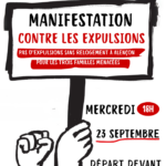 Manifestation contre l'expulsion de trois familles exilée·es