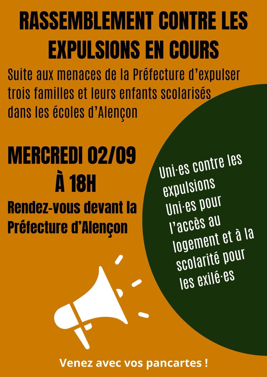 Rassemblement contre les expulsions en cours