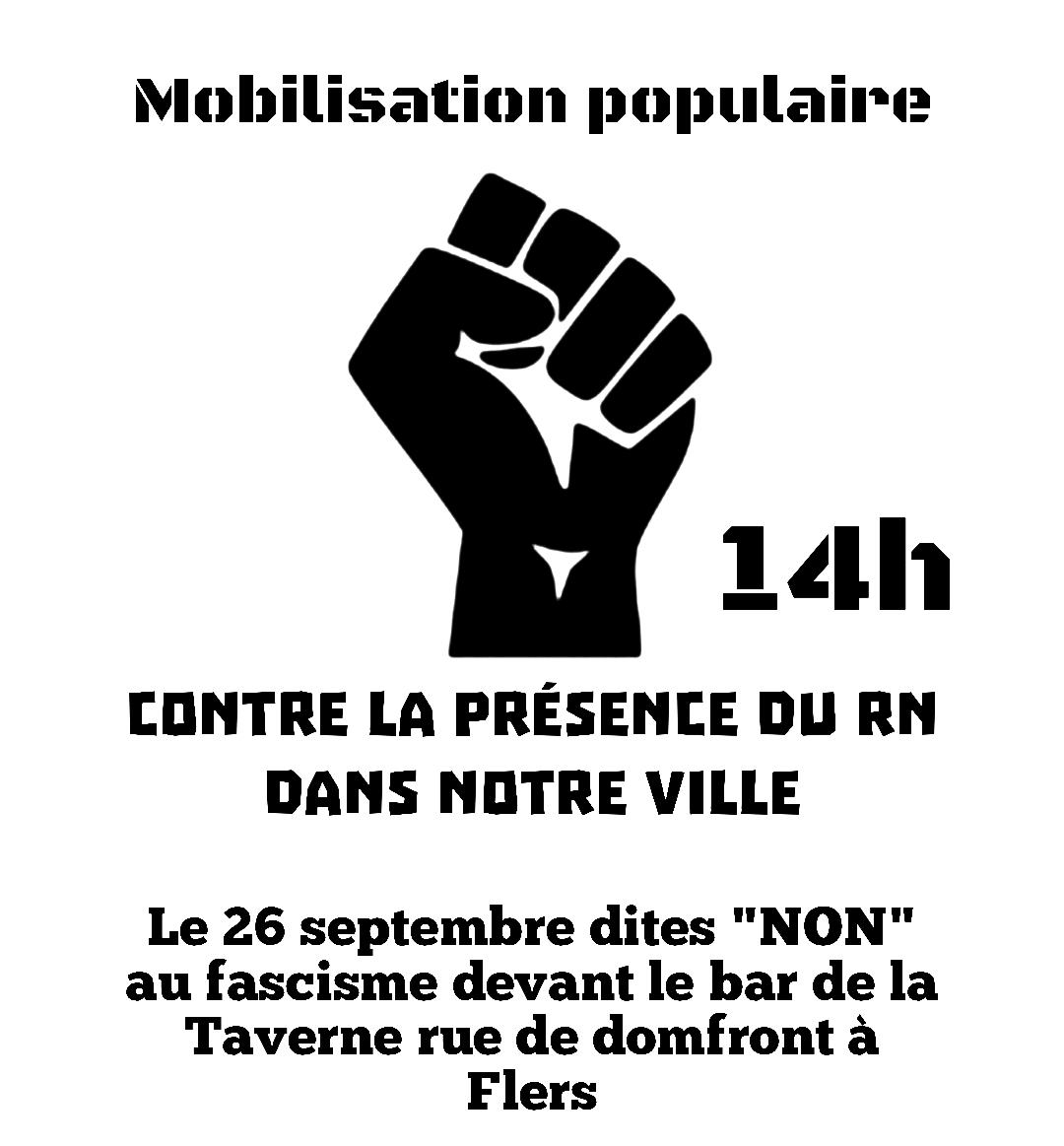 Mobilisation populaire contre la présence du RN à Flers