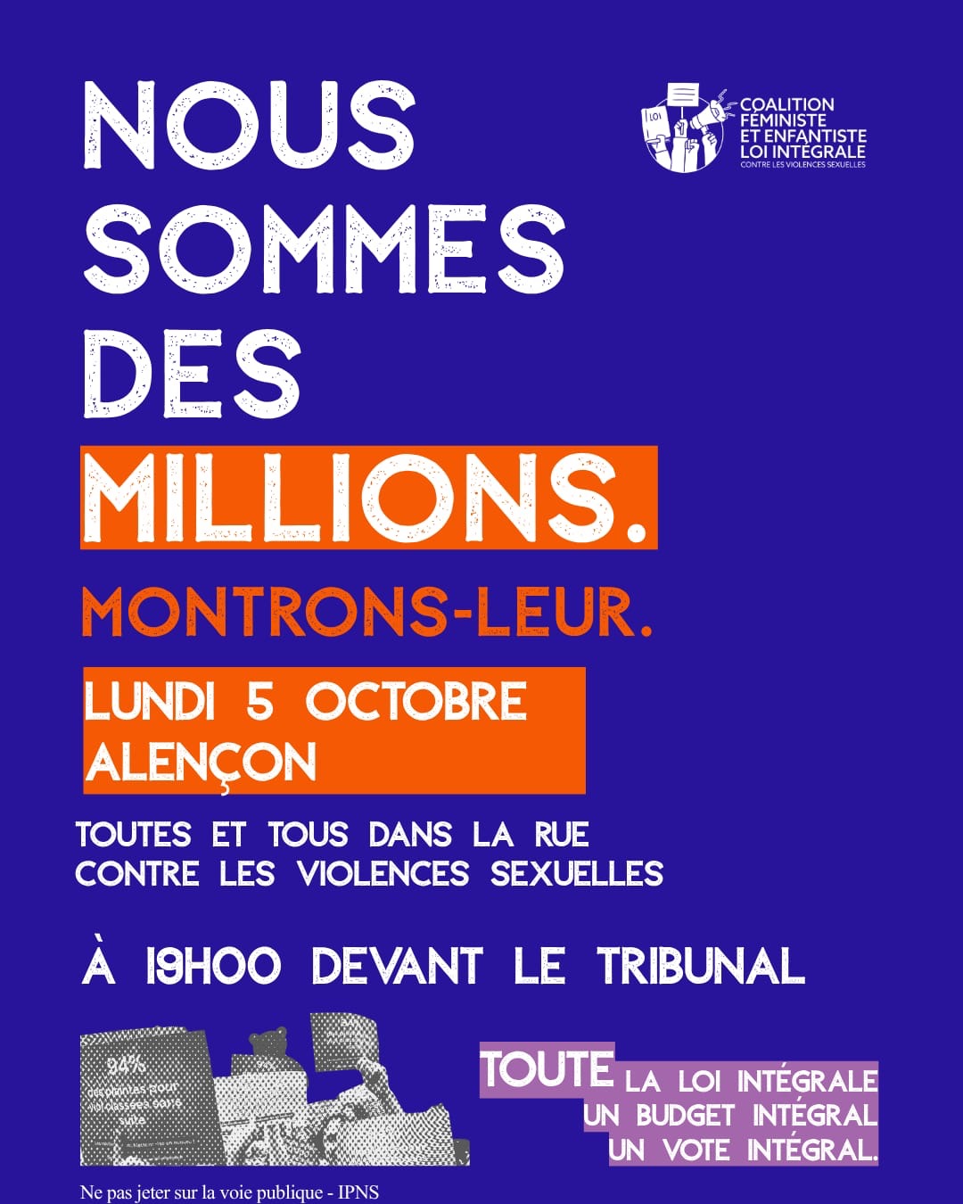 Manifestation pour une loi intégrale contre les violences faites aux femmes et aux enfants